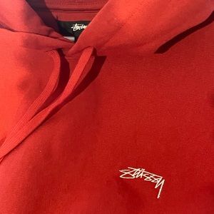 Stussy basic red hoodie medium